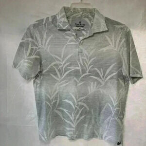 Nat‎ Nast Polo Shirt Luxury Originals Mens Medium Gray Floral Short Sleeve